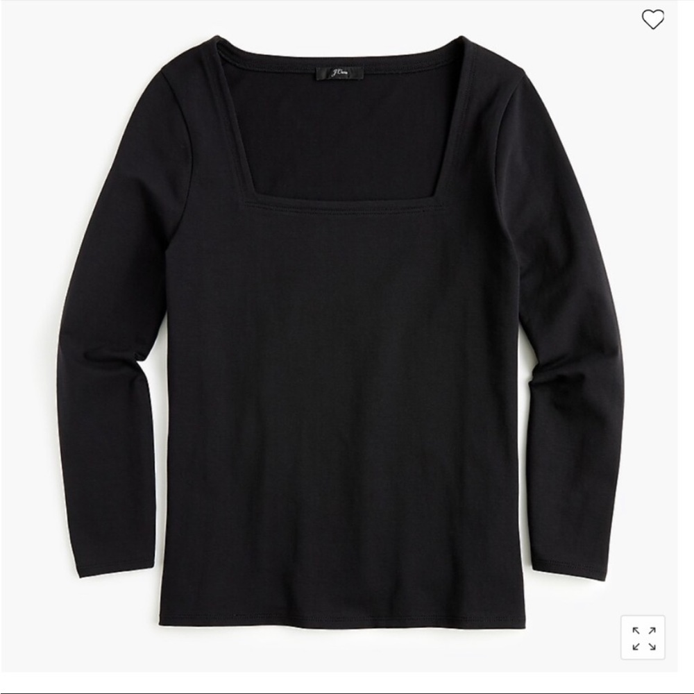 J. Crew Black Square Neck Long Sleeve